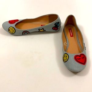 Union bay 9M Emojis shoes Ballet flats Light blue Denim & Excellent Condition
